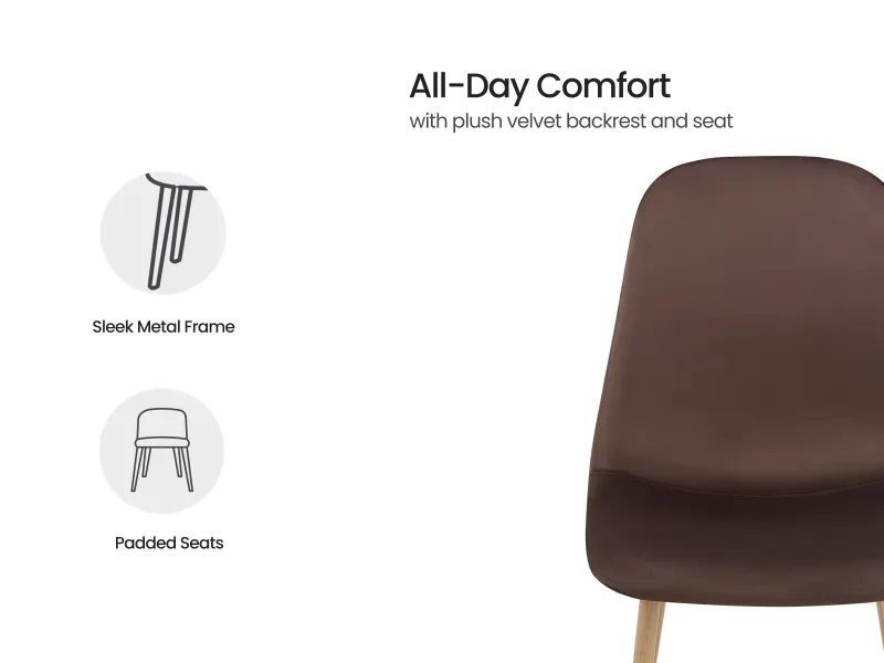 Joey Dining Chair in Brown Color